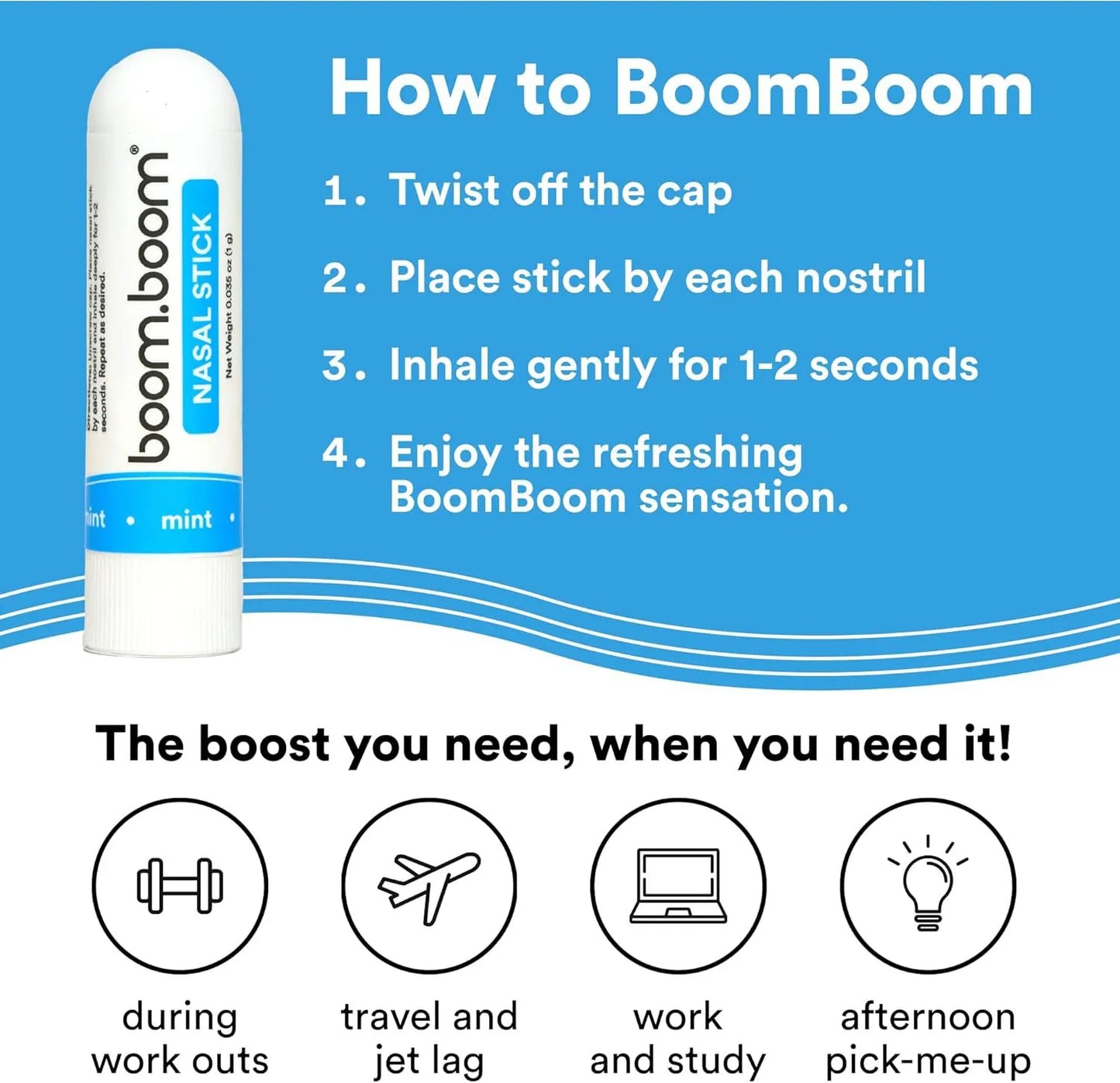 👉 Boom Boom Nasal Stick - Instant Energy & Clear Breathing (4-Pack)